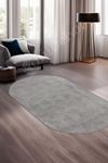 Dijidekor Halı Cool Gri Pramit Kaymaz Yıkanabilir Saçaksız Oval Yolluk Kilim Salon Halısı Modelleri