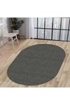 Dijidekor Halı Antrasit Cool K1290 Yıkanabilir Oval Kesme İnce Yolluk Kilim Salon Halısı Modelleri